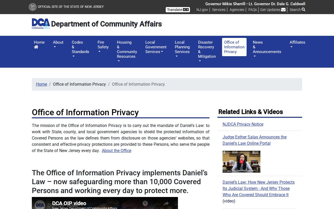 Washington Township resident lookup and New Jersey Daniel’s Law privacy information