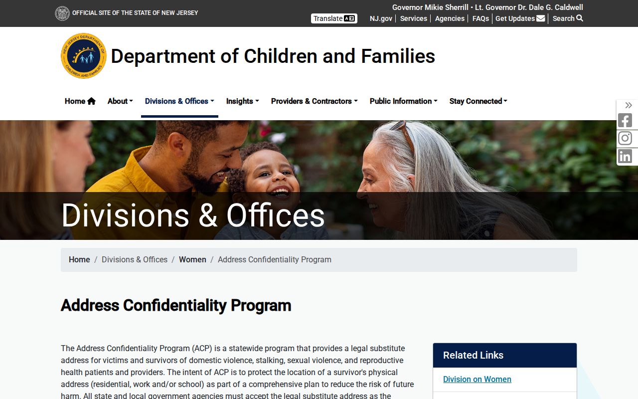 Washington Township residents directory New Jersey address confidentiality program page